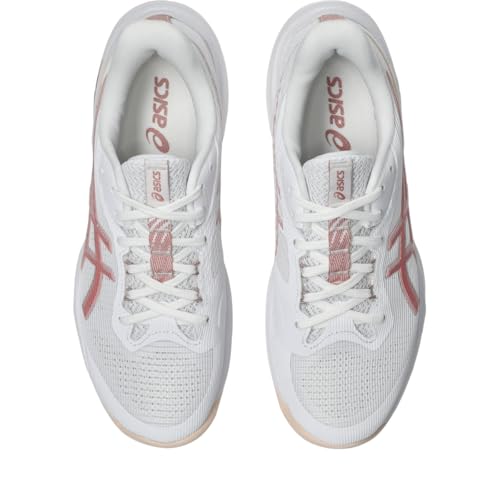 ASICS Women's Netburner Ballistic FlyteFoam 4 Volleyball Shoes, 10, White/Rose Rouge