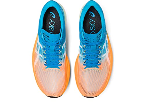 ASICS Unisex METASPEED Sky+ Running Shoes, 10M / 11.5W, Orange POP/Island Blue