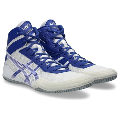 ASICS Men's MATCONTROL 3 Wrestling Shoes, 9.5, White/Dark Cobalt
