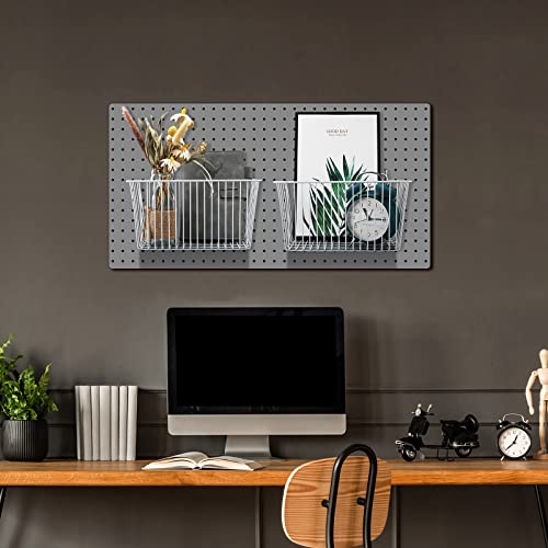Sieral 4 Pack Pegboard Baskets, Pegboard Hooks Assortment Various Tools Storage, Pegboard Parts Storage System Peg Board Workbench Metal Wire Shelves for Organizing Hardware Attachments