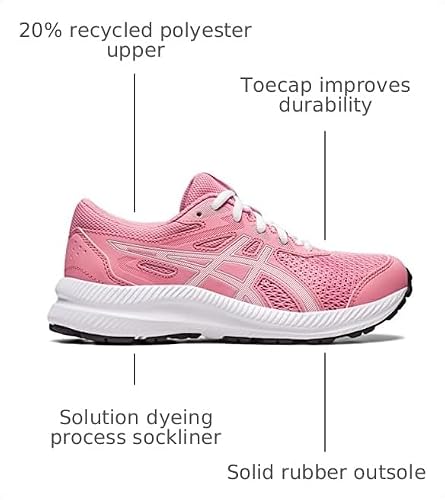 ASICS Kid's Contend 8 Grade School Running Shoes, 6, Fruit Punch/White