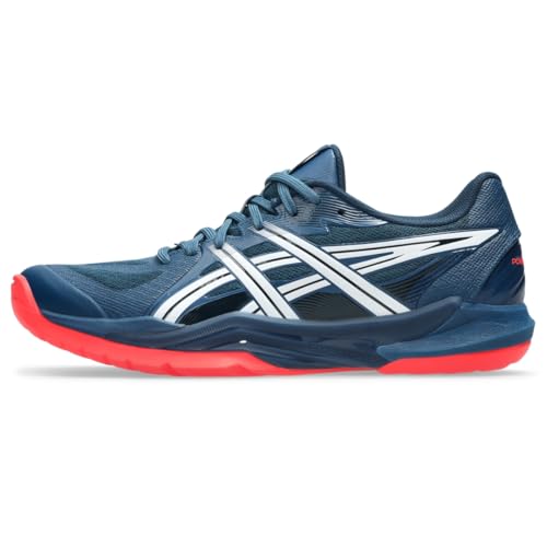 ASICS Men's POWERBREAK FlyteFoam Handball Shoe, 12.5, MAKO Blue/White