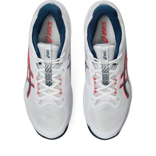 ASICS Men's Netburner Ballistic FlyteFoam 4 Mid Top Volleyball Shoes, 14, White/MAKO Blue