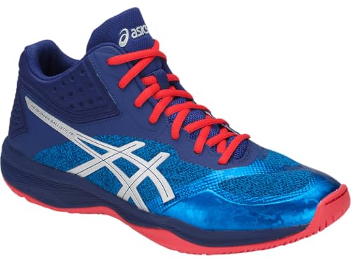 ASICS Men's Netburner Ballistic FlyteFoam Mid Top Volleyball Shoes, 9.5, Race Blue/Silver
