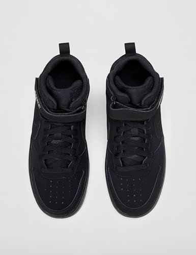 Nike Big Kid's Court Borough Mid 2 Lifestyle Shoes, Black/Black-Black, 5Y