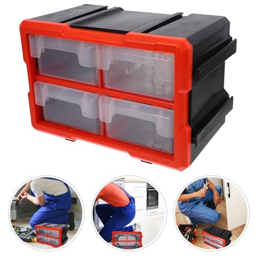 Toddmomy Tool Organizer Toolbox with Multi-drawer Design and Visibility, Pvc Small Parts Storage Drawers for Screws and Fasteners, Flexible Use Small Tool Cabinet for Electronics
