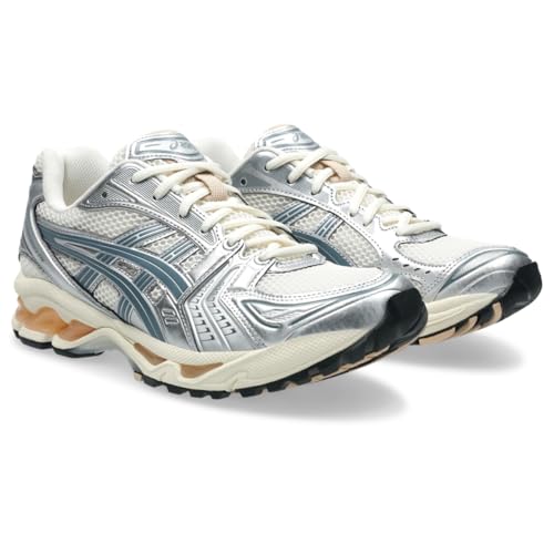 ASICS Unisex Gel-Kayano 14 Unisex Sneakers, Cream/Ironclad, 9.5 US Women/8 US Men