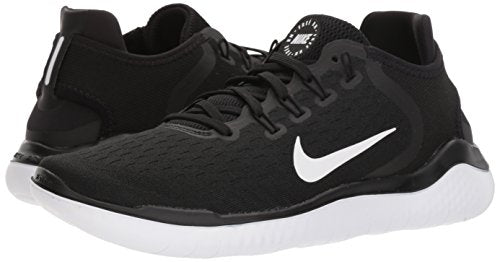 Nike Women's Free RN 2018 Black/White Running Shoe 6 Women US