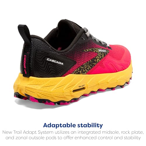 Brooks Women’s Cascadia 17 Trail Running Shoe - Diva Pink/Black/Lemon Chrome - 6 Medium