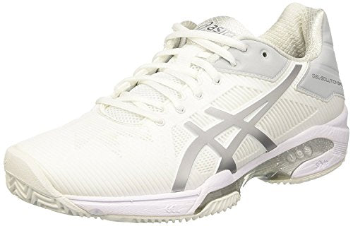 ASICS Gel-Solution Speed 3 Womens Tennis Shoes E650N Sneakers Shoes (UK 4 US 6 EU 37, White Silver 0193)