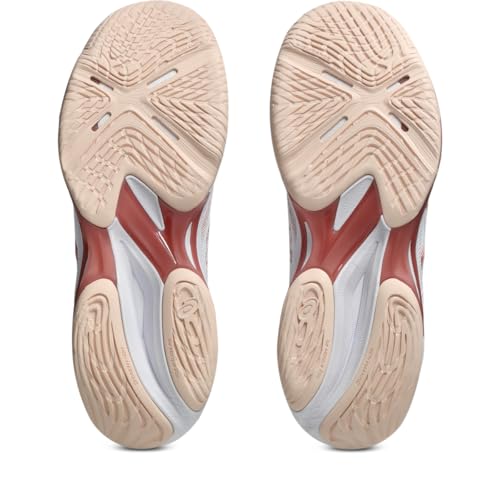 ASICS Women's Netburner Ballistic FlyteFoam 4 Volleyball Shoes, 10, White/Rose Rouge
