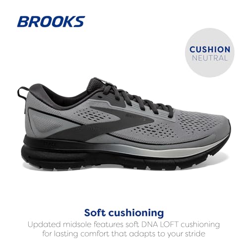 Brooks Men’s Trace 3 Neutral Running Shoe - Grey/Black/Ebony - 11 Medium