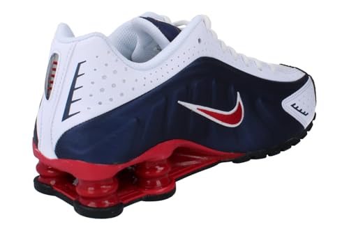 Nike Shox R4 GS Running Trainers CW2626 Sneakers Shoes (UK 4.5 us 5Y EU 37.5, Midnight Navy Gym red White 400)