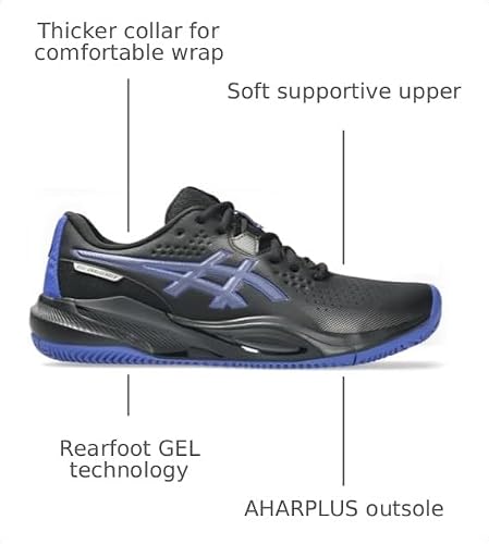 ASICS Men's Gel-Challenger 15 Clay Tennis Shoes, 14, Black/Dark Cobalt