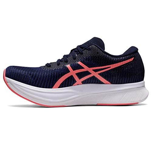 ASICS Women's Magic Speed 2 Running Shoes, 6, Indigo Blue/Papaya