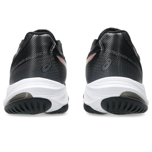 ASICS Women's Netburner Ballistic FlyteFoam 3 VolleyballShoes, 8, Black/Rose Gold