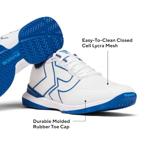 SQAIRZ XRZ Men's Pickleball Shoes, Pickleball Shoes Men, Mens Tennis Shoes, WHT/BLU, 12