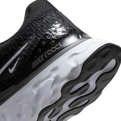 Nike Men's React Infinity Run Flyknit 3Sneaker, Black White, 10.5 US