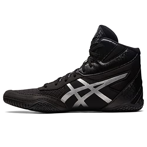 ASICS Men's MATCONTROL 3 Wrestling Shoes, 14, Black/Pure Silver
