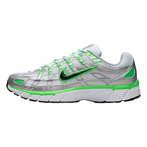 Nike P-6000 SE Men's Shoes (Metallic Silver/White/Green Strike/Black) Size 8.5
