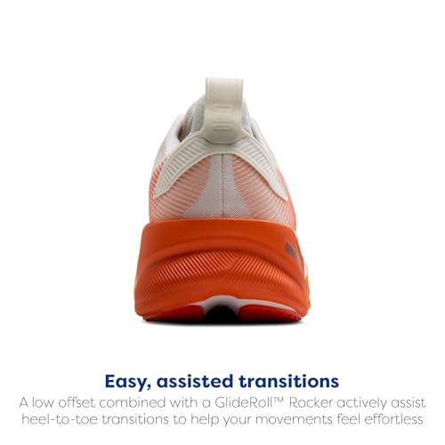 Brooks Men’s Ghost Max 4 Neutral Running & Walking Shoe - White/Orange/Red - 9 Medium