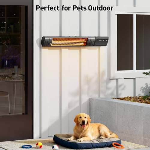 Sundate 1500W Infrared Patio Heater, WiFi App, 9 Heat Levels, 24H Timer