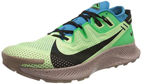 Nike Men's Pegasus Trail 2 Running Shoe, Barely Volt/Black-Laser Blue-Poison Green-Stone Mauve-Desert Dust, 10.5 UK