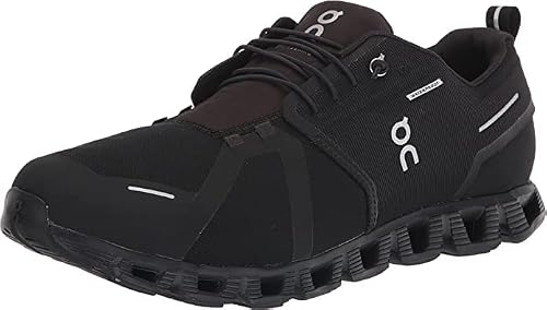 On Men's Cloud 5 Waterproof Sneakers, Black/Black, 8