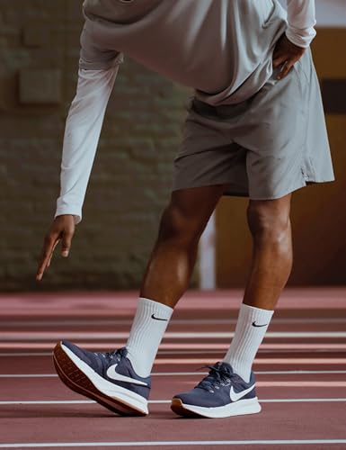 Nike Men's Run Swift 3 Road Running Shoes, Midnight Navy/Sail-Gum Medium Brown, 6