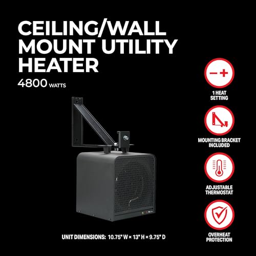 Mr. Heater 4,800W 240V Ceiling or Wall Mount Garage Utility Heater
