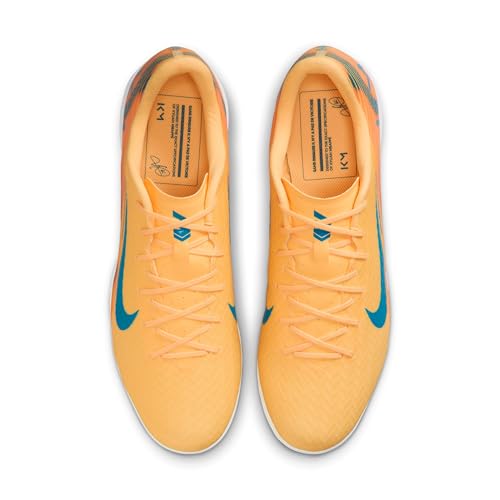Nike Mercurial Vapor 16 Academy Kylian Mbappe Indoor/Court Low-Top Soccer Shoes (Melon Tint/Igloo/Neo Turquoise) Size 8