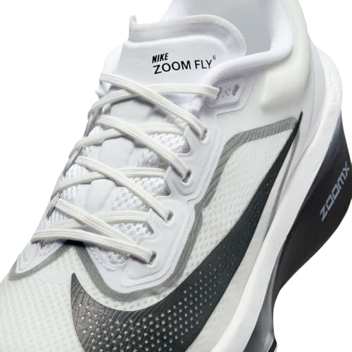 Nike Zoom Fly 6 Men's Road Racing Shoes (White/Smoke Grey/Metallic Silver/Black) Size 9