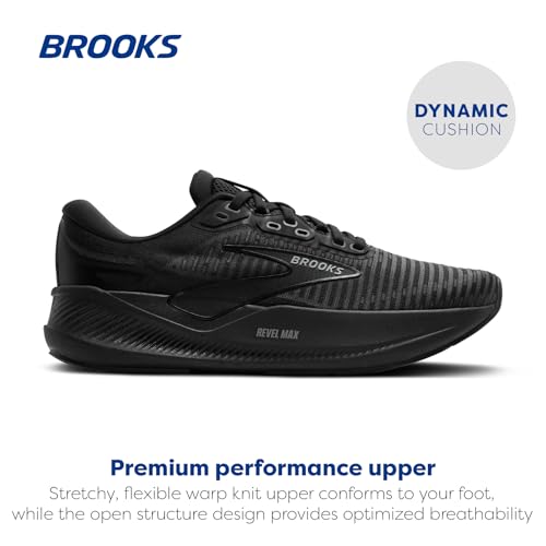 Brooks Men’s Revel Max Neutral Running & Walking Shoe - Black/Black/Ebony - 11 Medium