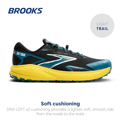 Brooks Men’s Divide 5 Trail Running Shoe - Black/Ebony/White - 10 Medium