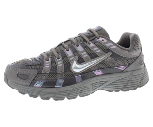 Nike P-6000 Big Kids' Shoes (HV5064-200, Cave Stone/Medium Ash/Flat Pewter/Metallic Silver) Size 7