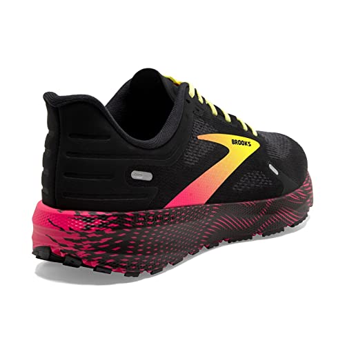 Brooks Men’s Launch 9 Neutral Running Shoe - Black/Pink/Yellow - 9.5 Medium