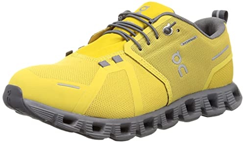 On: Cloud 5 Waterproof Men's Running Shoes, Mustard/Rock, 8.5