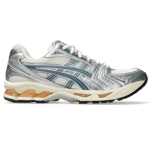 ASICS Unisex Gel-Kayano 14 Unisex Sneakers, Cream/Ironclad, 9.5 US Women/8 US Men
