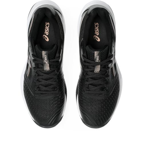ASICS Women's Netburner Ballistic FlyteFoam 3 VolleyballShoes, 8, Black/Rose Gold