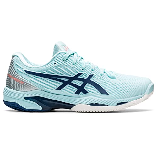 ASICS Solution Speed FF 2 Clay Tennis Shoes for Women - PU-Applied Upper - Supreme Bounce Clear Blue/Light Indigo 8.5 B - Medium