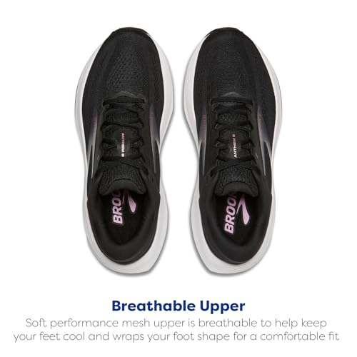Brooks Women’s Anthem 8 Neutral Running Shoe - Black/Ebony/Metallic - 8 Medium