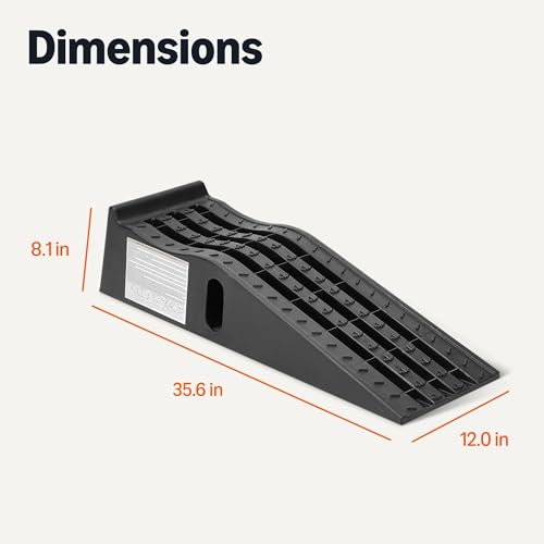 Amazon Basics Automotive Loading Ramp, Textured Traction Surface, Black, 2 Pack
