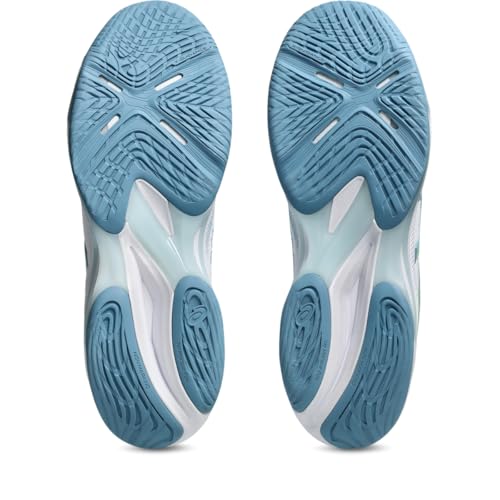 ASICS Men's Netburner Ballistic FlyteFoam 4 Volleyball Shoes, 7.5, White/SABA Blue