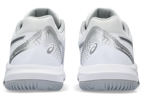 ASICS Women's Gel-Dedicate 8 Tennis Shoes, 8, White/Pure Silver