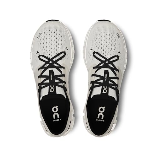 On Men's Cloud X 4 Sneakers, Ivory/Black, 9.5 Medium US