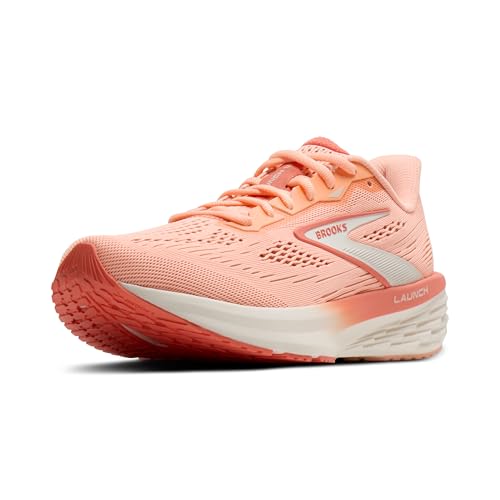 Brooks Women’s Launch 12 Neutral Running Shoe - Peach/Coconut/Peach Echo - 8 Medium
