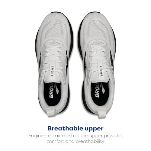Brooks Men’s Trace 4 Neutral Running Shoe - Bright White/Oyster/Black - 11 Medium