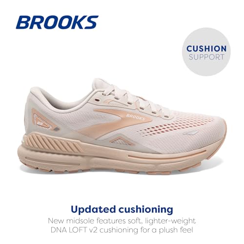 Brooks Women’s Adrenaline GTS 23 Supportive Running Shoe - Crystal Grey/Villa/White - 11 Medium