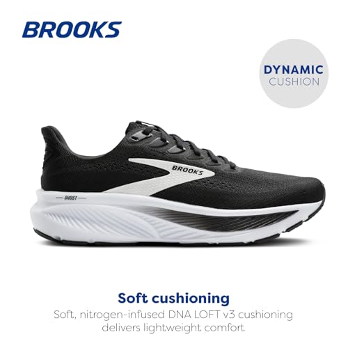 Brooks Women’s Ghost 17 Neutral Running Shoe - Black/Grey/White - 11 Medium