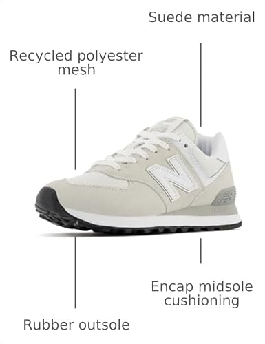 New Balance Women's 574 Core Sneaker, Nimbus Cloud/NB White, 85 B